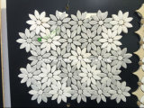 Natural White Stone Water Jet Flower Carrara Marble Mosaic Tile