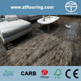 6.5mm WPC Click Flooring Black Distressed Hand Scraped Old Teak