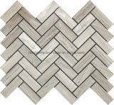 Chevron Pattern Gray Marble Mosaic Tile for Interior Design