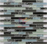 Ice-Cracked Glass Strip Shape Mix Marble Mosa...