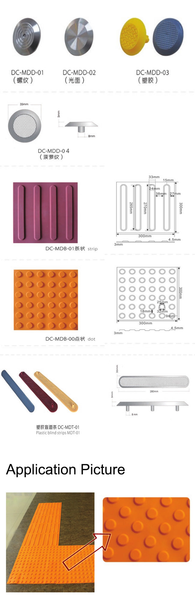 Free Inspection Safety Indicator Tactile Stainless Steel Strip